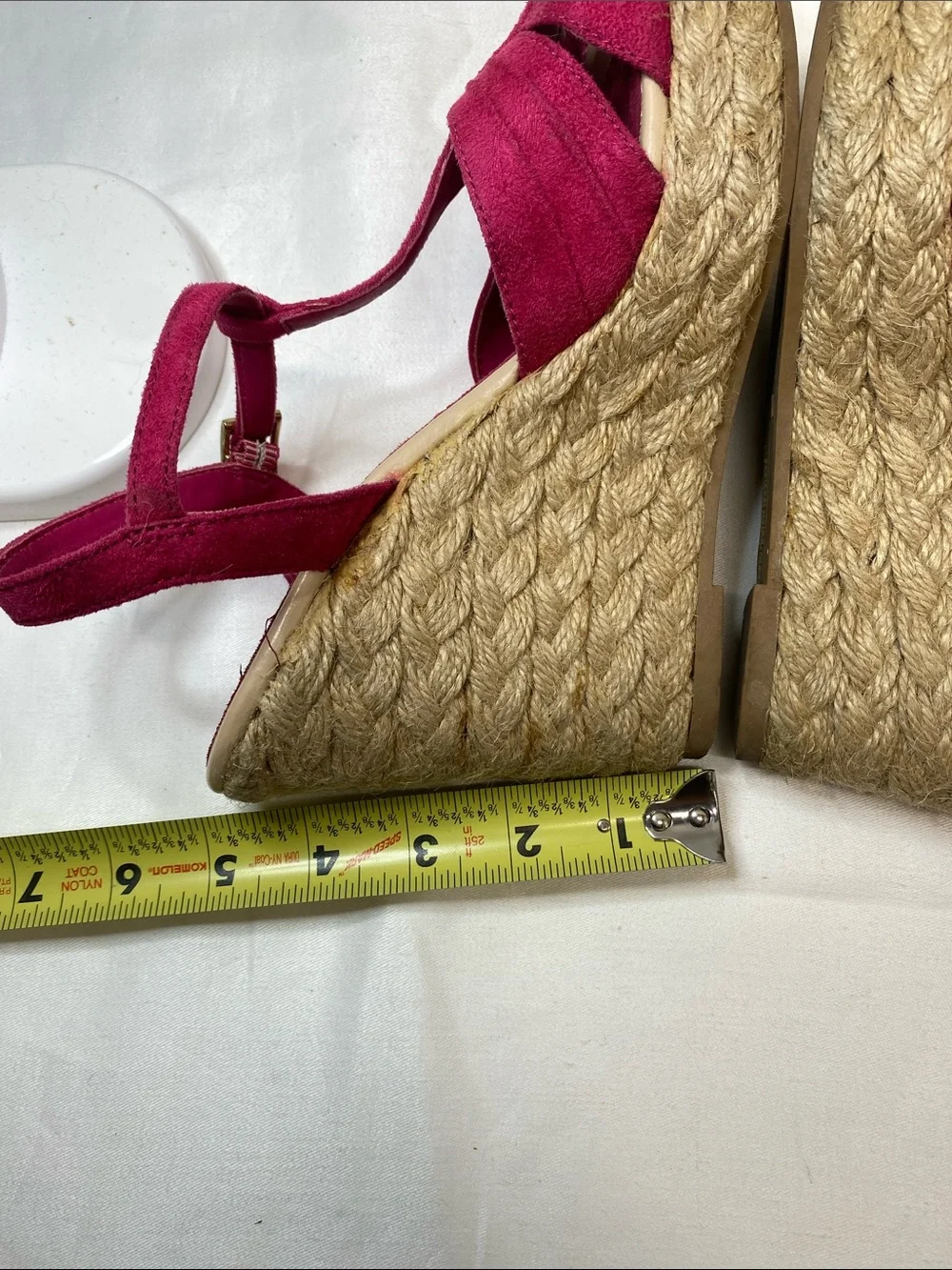 American Eagle Outfitters Fuchsia Suede Espadrille Wedges